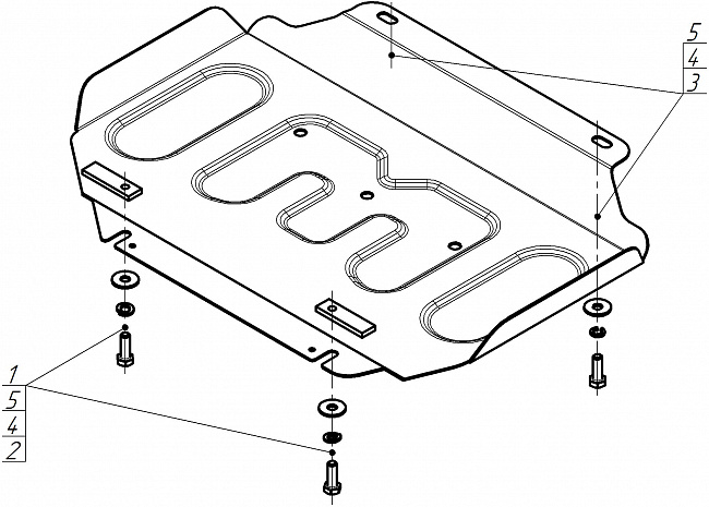 Защита стальная Мотодор (Двигатель, Передний дифференциал), 2 мм,  Great Wall Poer  2021- арт. 73114
