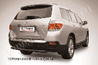 Защита заднего бампера d57 радиусная черная Toyota Highlander (2010-2013) , Slitkoff, арт. THI013B