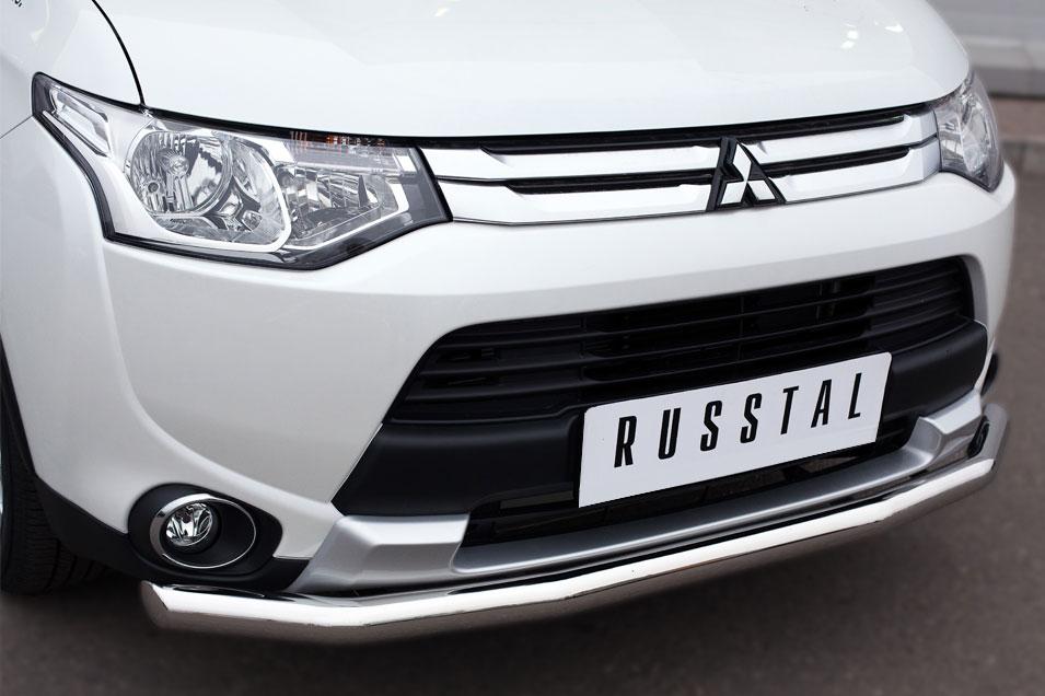 Защита переднего бампера d57 для Mitsubishi Outlander 2014, Русталь MORZ-001892, Slitkoff