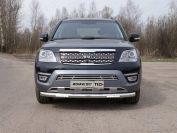 Защита передняя нижняя (с ДХО) 76,1 мм для автомобиля Kia Mohave 2017-, TCC Тюнинг KIAMOH17-14