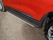 Пороги алюминиевые "Slim Line Silver" 1820 мм для автомобиля Hyundai Santa Fe (TM) 2018-, TCC Тюнинг HYUNSF18-25S