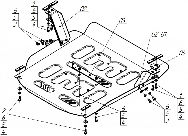 Защита стальная Мотодор (Радиатор, Двигатель), 2 мм,  для Foton Toano  2015- арт. 77501