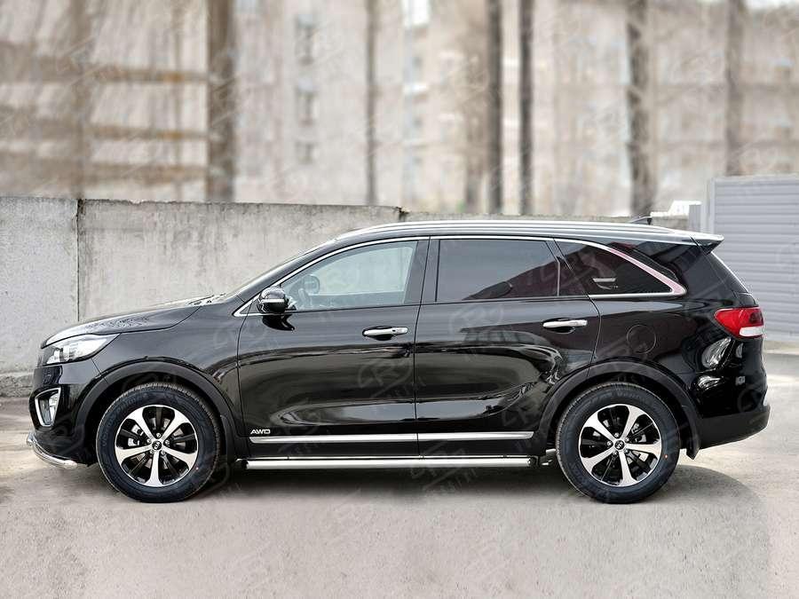 Пороги труба d57 вариант 1 KIA Sorento Prime CRDI 2015, Slitkoff KSPT-0022111