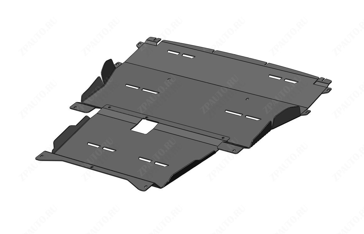 56.02ABC ЗАЩИТА КАРТЕРА ДВИГАТЕЛЯ И КПП HONGQI HQ9 (2022-) ИЗ 2-Х ЧАСТЕЙ (АЛЮМИНИЙ 4 ММ)