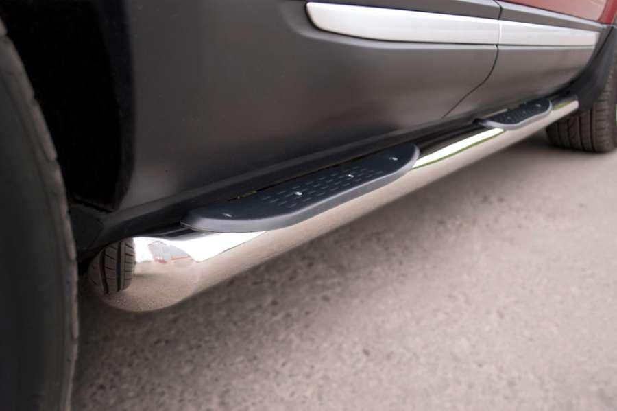 Пороги труба d76 с накладками вариант 1 для Land Rover Evoque Prestige Pure, Slitkoff REPT-0008051