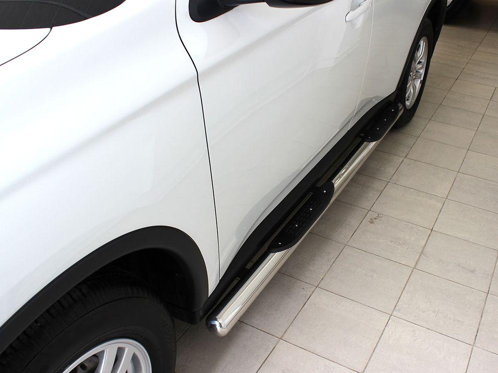 Пороги степ (с проступью) d-76 для Mitsubishi Outlander 2012, Технотек MSA2012_2.1