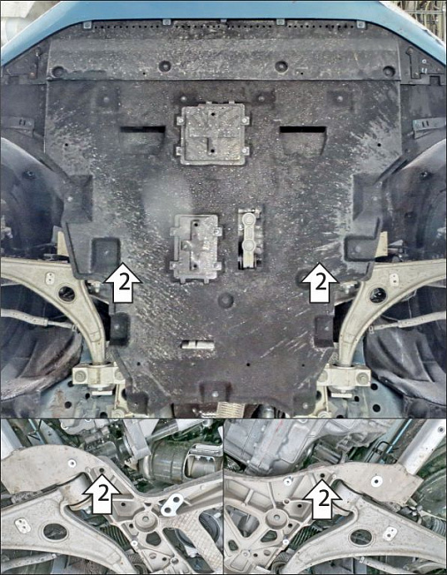 Защита стальная Мотодор (Двигатель, Коробка переключения передач), 2 мм,  для Hongqi H5  2022- арт. 73907