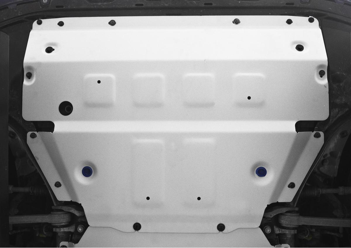 Защита картера Rival для Porsche Cayenne III 2017-н.в., штампованная, алюминий 4 мм, с крепежом, 333.4612.1