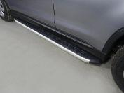 Пороги алюминиевые с пластиковой накладкой (1720 из 2-х мест) для автомобиля Mitsubishi ASX 2010-2013, TCC Тюнинг MITSASX10-08AL