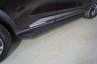 Пороги алюминиевые ''Slim line Black'' 1720 мм для автомобиля HAVAL F7X (2.0L 4WD) 2022-,TCC Тюнинг ,арт. HAVF7X22-24B