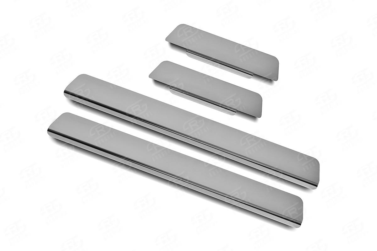 Накладки на пороги RUSSTAL (нерж., зеркало) KIRIO17-01 для автомобиля Kia Rio 2017-, Slitkoff