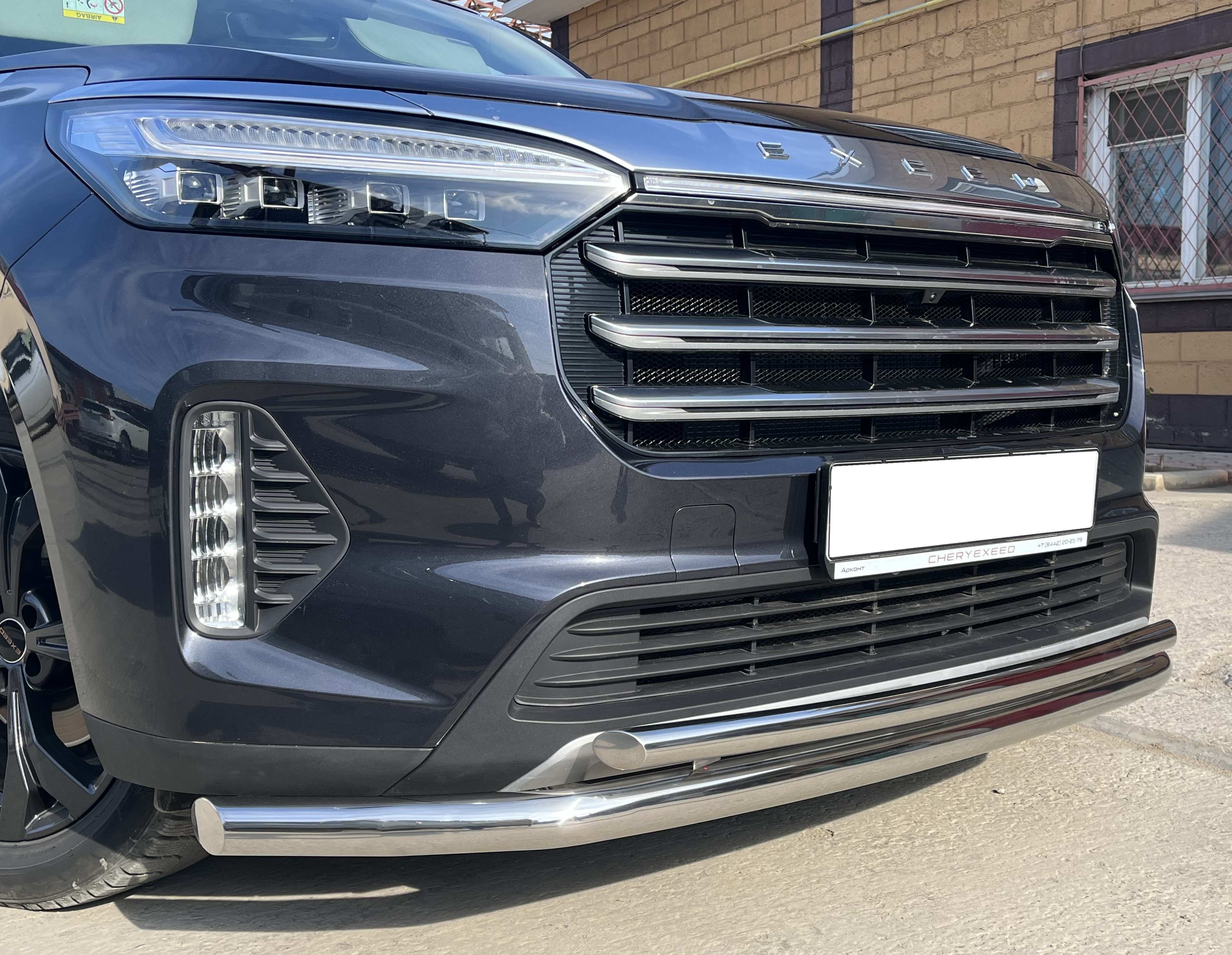 Защита переднего бампера двойная для автомобиля CHERY CheryExeed VX 2022 арт. CHEVX.22.03