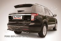 Уголки d57 черные Ford Explorer (2010-2015) , Slitkoff, арт. FEX011B