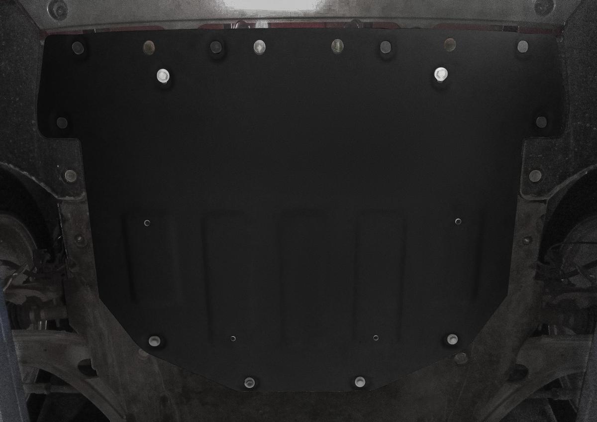 Защита картера и КПП Rival (черная) для Land Rover Range Rover Evoque II 2018-н.в., штампованная, алюминий 4 мм, без крепежа, 3.3130.1