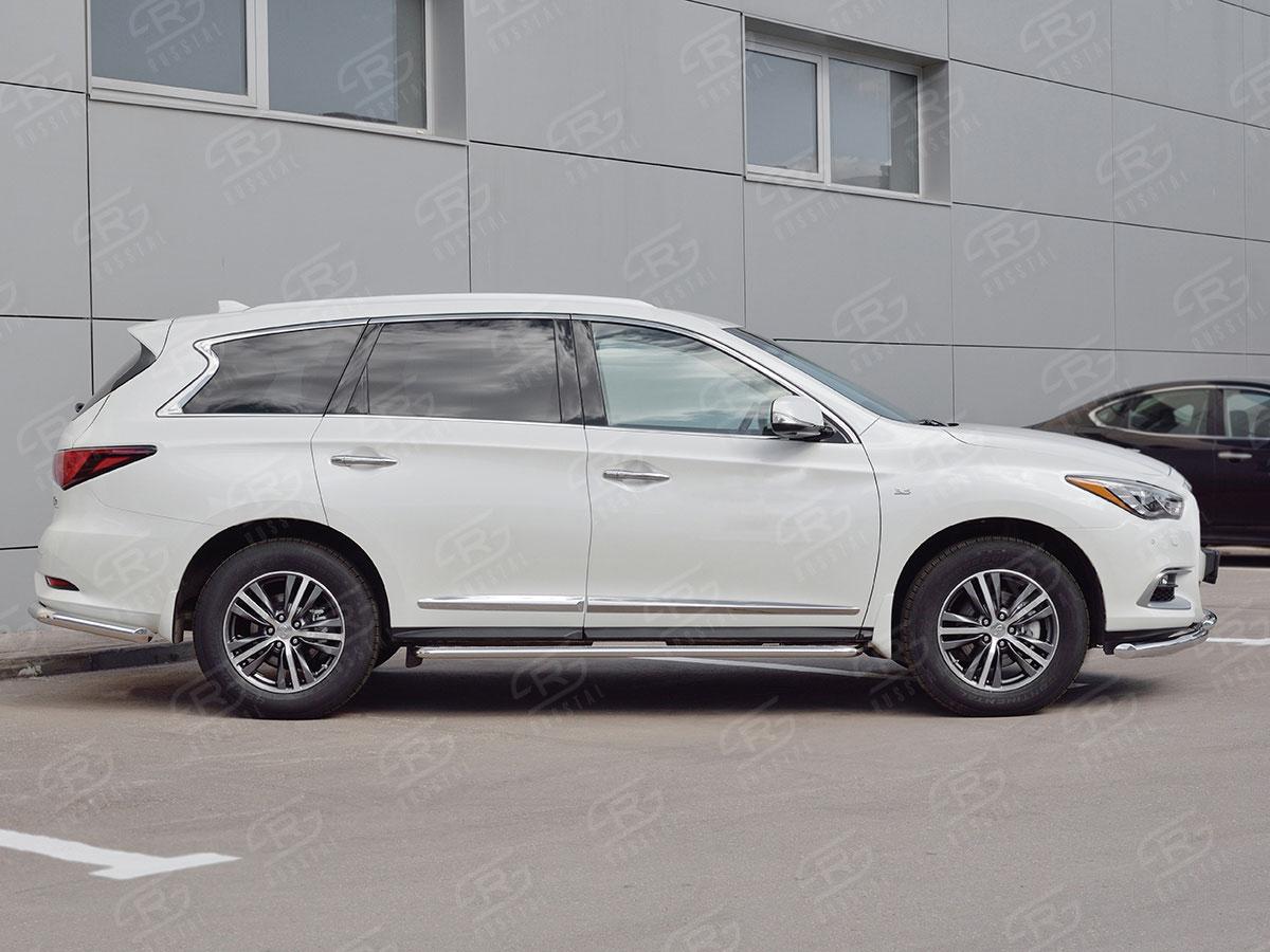 Пороги труба d42 с листом вариант 2 для Infiniti QX60 2016, Slitkoff IQXL-0026812