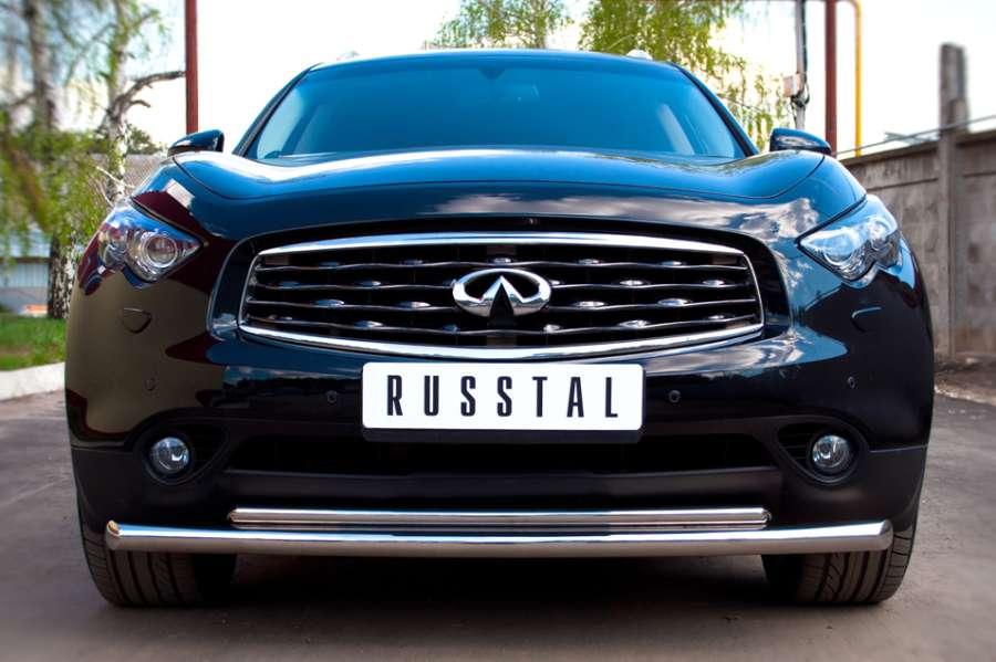 Защита переднего бампера d57/42 для Infiniti FX37, Slitkoff IF7Z-000700