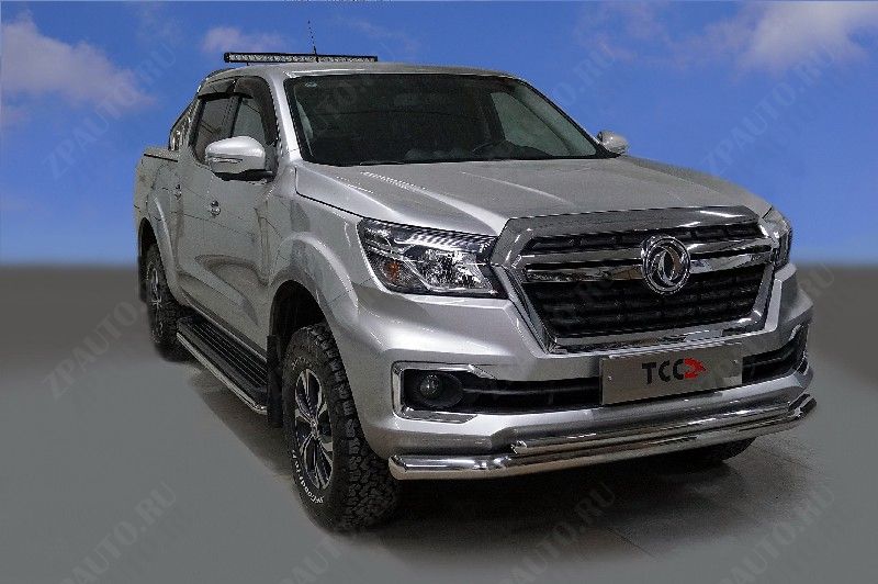 Защита передняя нижняя (двойная) 76,1/42,4 мм Dongfeng DF6 2.3D Luxury 2022- арт. DONGFDF622-33