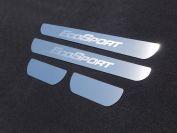 Накладки на пороги (лист шлифованный надпись EcoSport) для автомобиля Ford EcoSport 2014-
