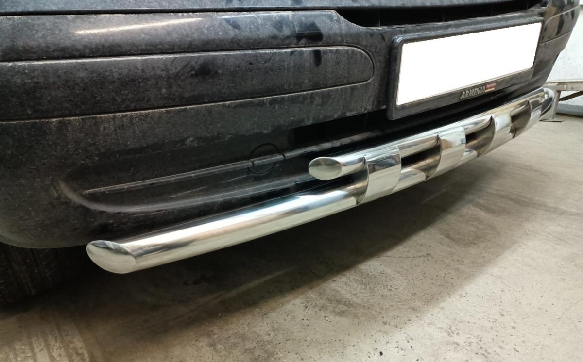 Защита переднего бампера двойная с перемычками для автомобиля Mercedes-Benz VITO арт. MBV.2005.75