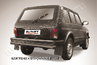 Защита заднего бампера d76 черная Lada Niva 21213 5-дверная (1993-2023) , Slitkoff, арт. Nivd008B