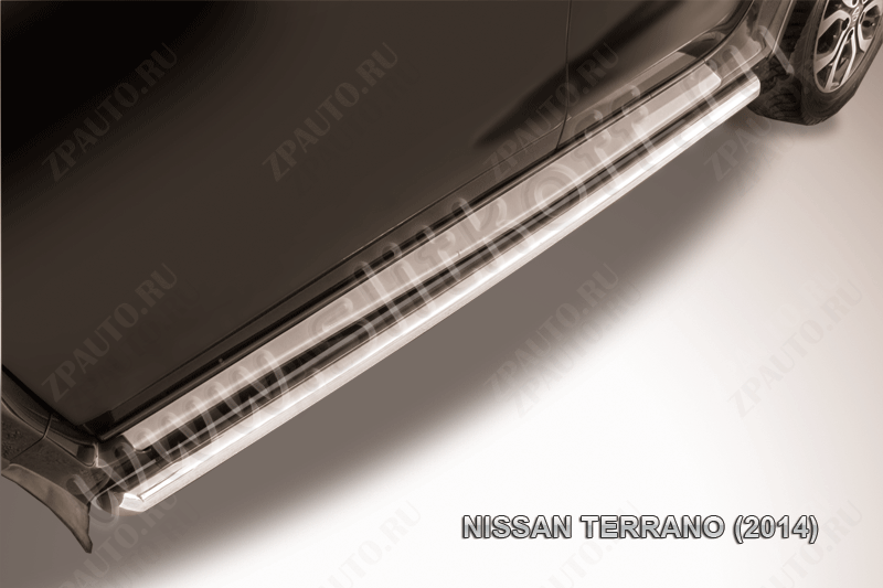 Защита порогов d57 труба Nissan Terrano (2014-2023) Black Edition, Slitkoff, арт. NTER14-006BE