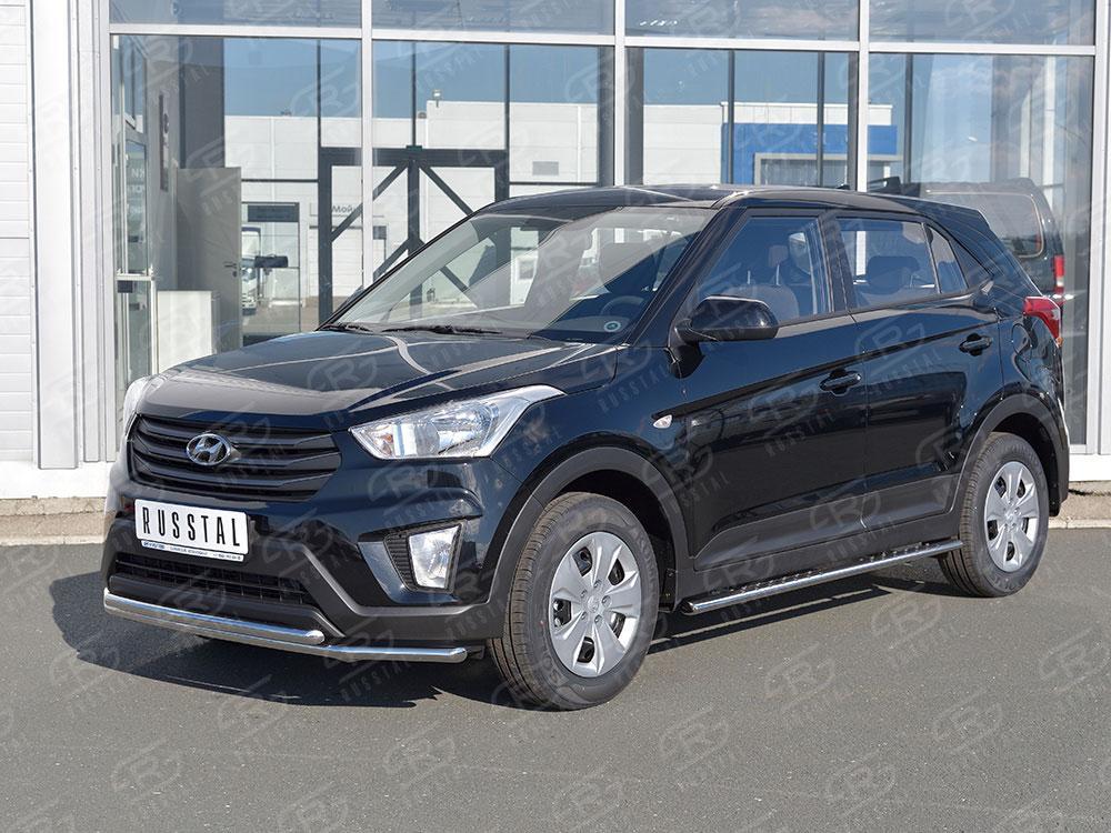 Защита переднего бампера d42/42 для Hyundai Creta 2016, Slitkoff HCRZ-002416