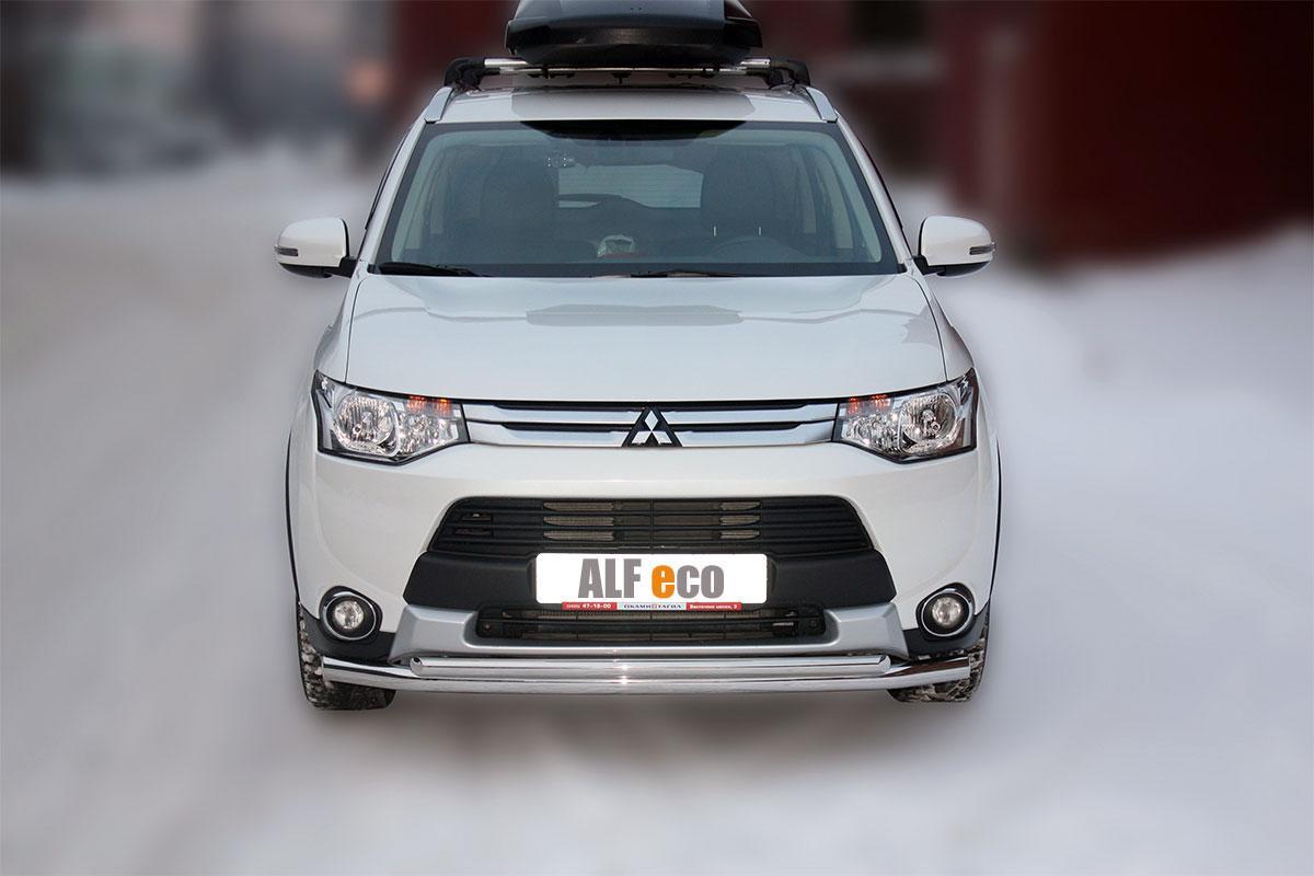 Защита передняя двойная D 60,3/42,4 для Mitsubishi Outlander(Мицубиси Аутлендер), ALFeco арт. MITOUT-14.03