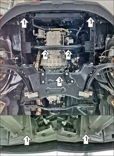 Защита стальная Мотодор (Двигатель, Коробка переключения передач), 2 мм,  Dongfeng K39  2023- арт. 78611