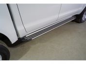 Пороги алюминиевые "Slim Line Silver" 2120 мм Foton Tunland V9 2.0 Diesel АКПП 4WD 2024 арт. FOTTUNV925-04S