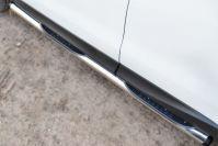 Пороги труба d76 с накладками вариант 2 для Subaru Forester 2013, Руссталь SUFT-0016002