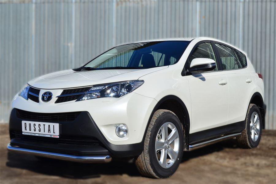 Пороги труба d57 вариант 1 для Toyota RAV4 2012, Slitkoff TR4T-0012831