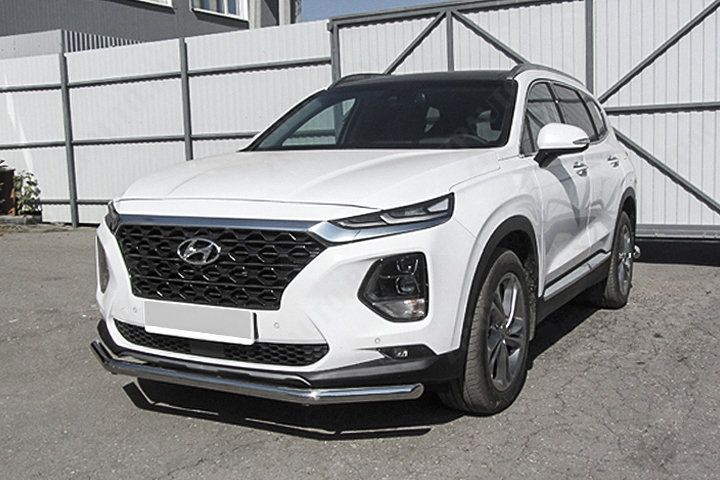 Защита переднего бампера d57 Hyundai Santa-Fe (2018-2021) , Slitkoff, арт. HSFT18-003