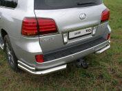 Защита задняя (уголки) 76,1/42,4мм для автомобиля Lexus LX 570 2007-2012 (кроме F-Sport), TCC Тюнинг LEXLX570-03