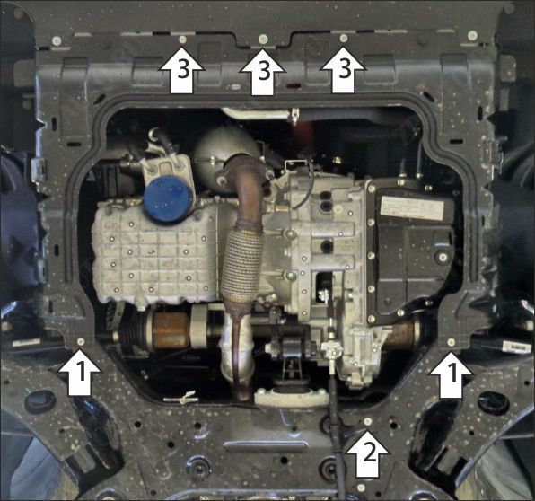 Защита стальная Мотодор (Двигатель, Коробка переключения передач), 2 мм,  для Dongfeng 580  2018- арт. 78601