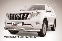 Защита переднего бампера d76+d57 двойная длинная Toyota Land Cruiser Prado J150 (2013-2017) , Slitkoff, арт. TOP14-006