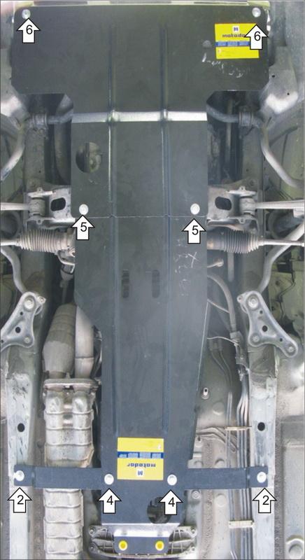 Защита стальная Мотодор (Двигатель, Коробка переключения передач), 2 мм, Сталь для Toyota Mark II 2000-2004 арт. 02558