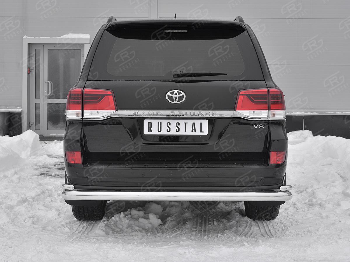 Защита заднего бампера d76 секции-d42 уголки TLCZ-003124 для автомобиля TOYOTA LAND CRUISER 200 2018 EXECUTIVE LOUNGE, Slitkoff