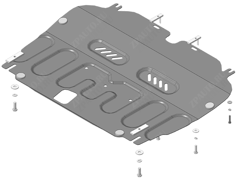 Защита стальная Мотодор (Двигатель; КПП), 2 мм,  Nissan Qashqai +2  2008-2014 арт. 71410