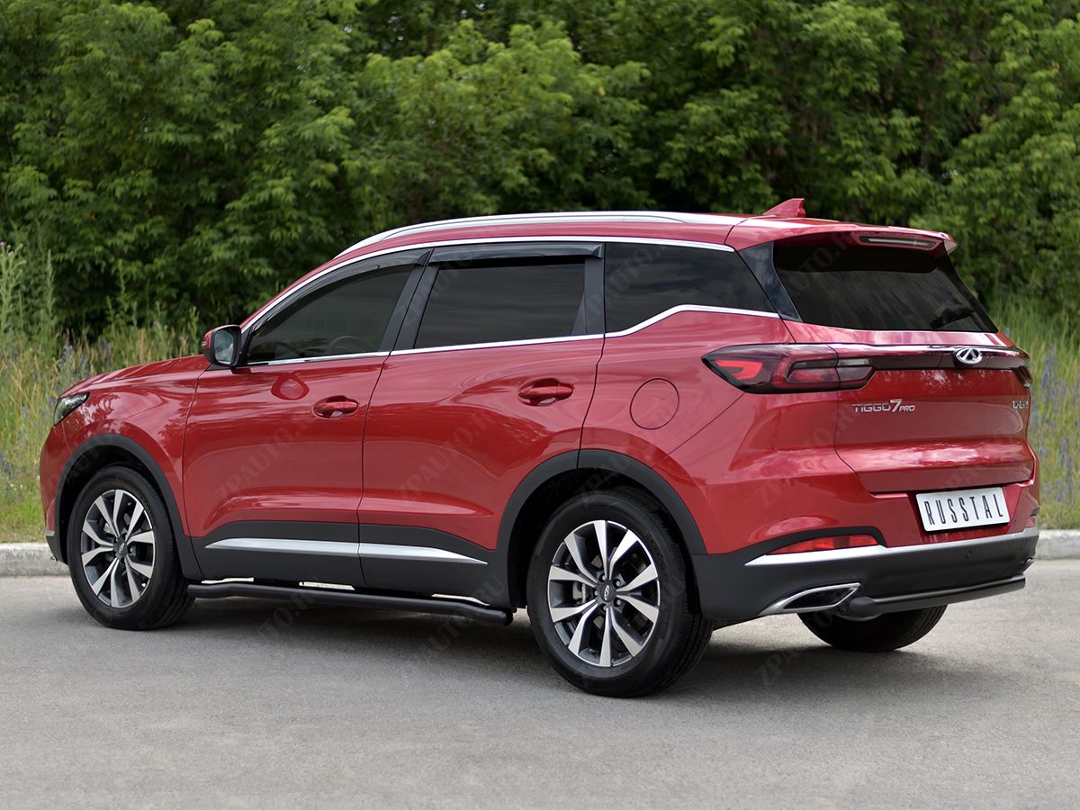 CHERY TIGGO 7 PRO 2020- Защита заднего бампера d57 дуга black CHT7Z-003877CH