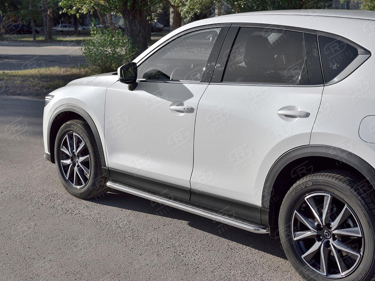 Пороги труба d42 с листом вариант 1 Mazda CX-5 2017, Русталь M5L-0027961, Slitkoff