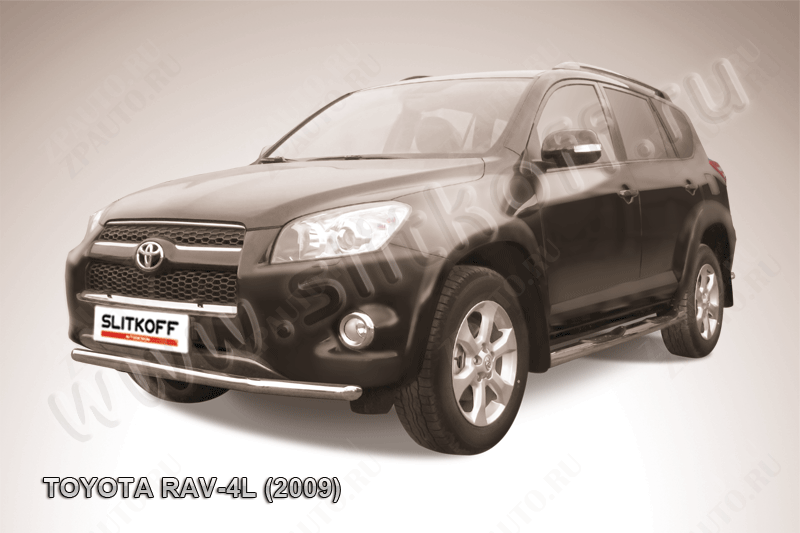 Защита переднего бампера d57 Toyota Rav-4 L (2005-2010) Black Edition, Slitkoff, арт. TR409L-012BE