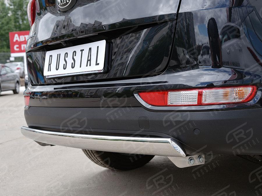 Защита заднего бампера d75х42 Kia Sportage 2016, Slitkoff KSZ-002292