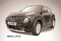 Защита переднего бампера d76 короткая Nissan Juke (2010-2014) Black Edition, Slitkoff, арт. NJ2WD-001BE