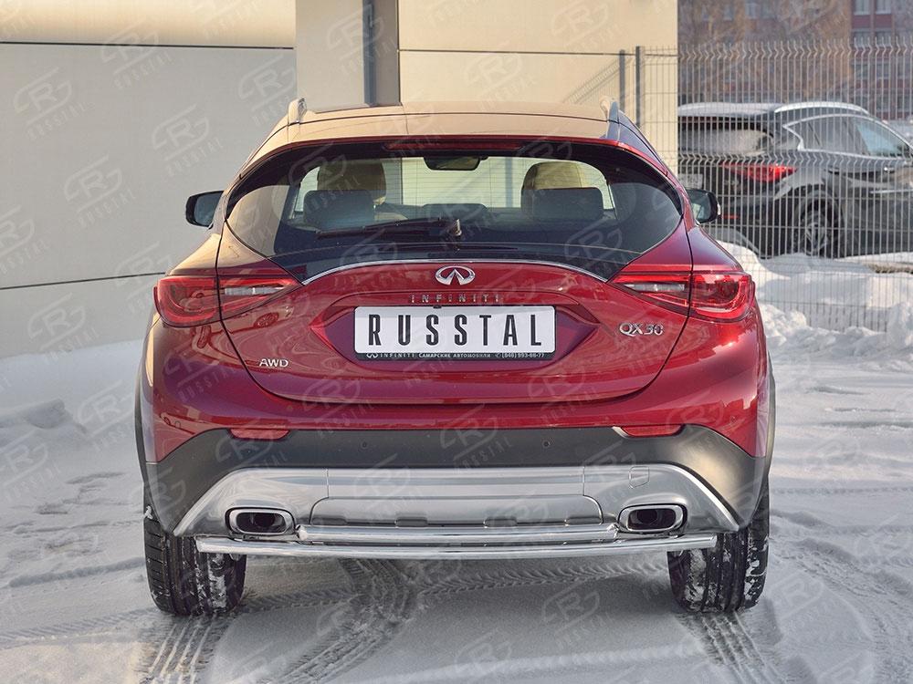 Защита заднего бампера d42/42 Infiniti QX30 2016, Slitkoff IQX3Z-002505