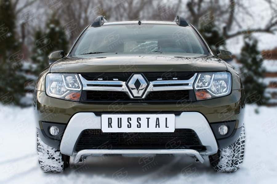 Защита переднего бампера d42 волна на Renault Duster 2015, Slitkoff RDZ-002178