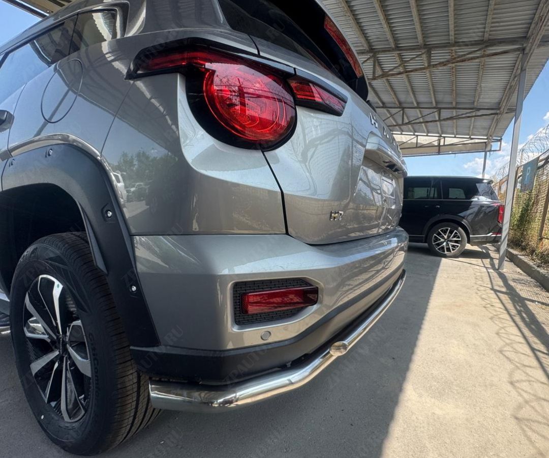 Защита заднего бампера угловая большая двойная для автомобиля Haval H7 2025 арт. HVH7.25.22