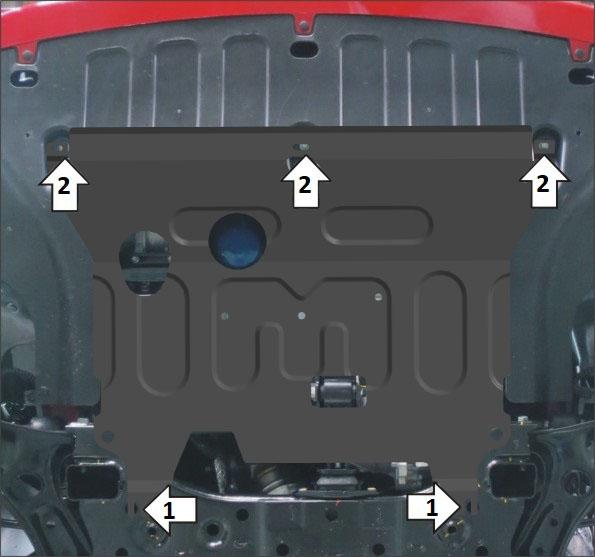 Защита АвтоСтандарт (Двигатель, Коробка переключения передач), 1,5 мм, Сталь для Hyundai Solaris 2017- арт. 50912
