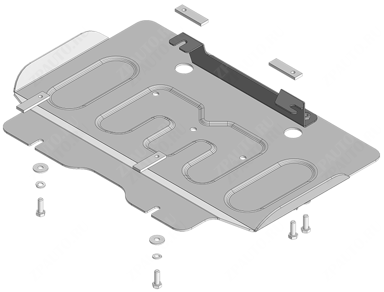 Защита алюминиевая Мотодор (Двигатель, Передний дифференциал), 4 мм,  для Changan Hunter Plus  2023- арт. 347202