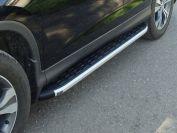 Пороги алюминиевые с пластиковой накладкой (1720 из 2-х мест) для автомобиля Honda CR-V 2012-2015 двг.2.0, TCC Тюнинг HONCRV13-20AL