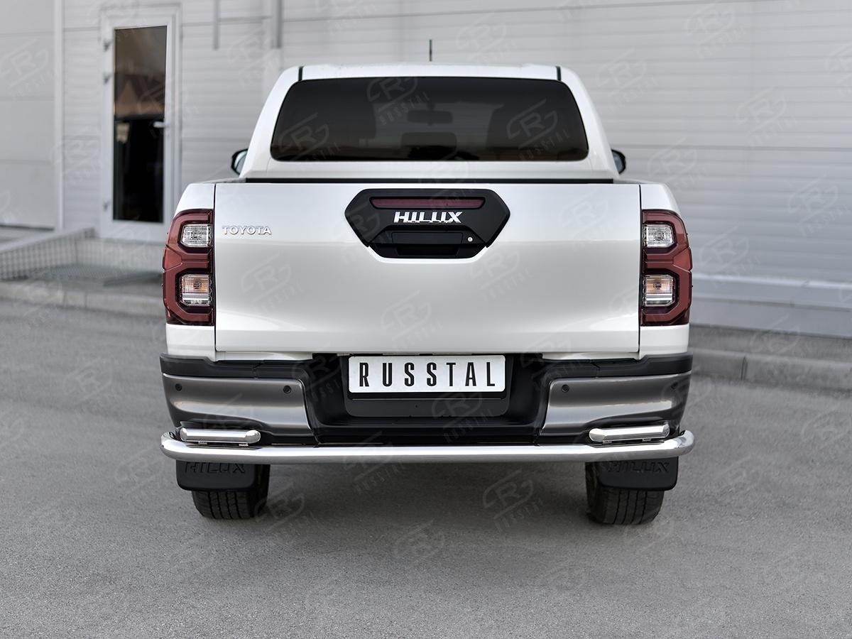 TOYOTA HILUX BLACK ONYX 2020- Защита заднего бампера d57 секции-d42 уголки THBOZ-003518